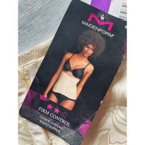Maidenform Curve-Loving Waistnipper Shapewear  Size L  Silky Beige Floral Patter